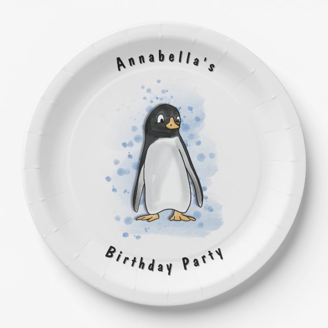Pengu Party Pappteller (Vorderseite)