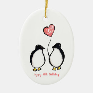 Penguin 30. Ehefrau Geburtstag (oder jedes Alter) Keramik Ornament