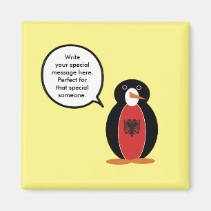 Penguin Albanische Flaggengespräche Magnet