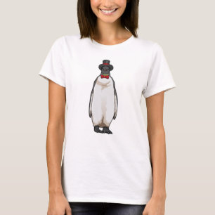 Penguin als Gentleman mit Hat T-Shirt
