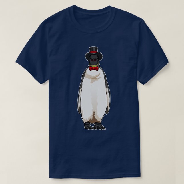 Penguin als Gentleman mit Hat T-Shirt (Design vorne)