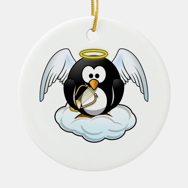 Penguin Angel Keramik Ornament (Vorne)