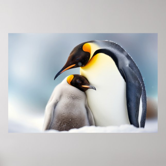Penguin Animal Bird Schönheit Freiheit Wildnis Kun Poster (Vorne)