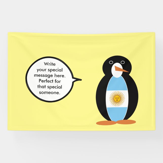Penguin Argentine Flaggengespräche Banner (Horizontal)