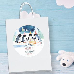 Penguin arktic Winter Geburtstag vielen Dank Runder Aufkleber