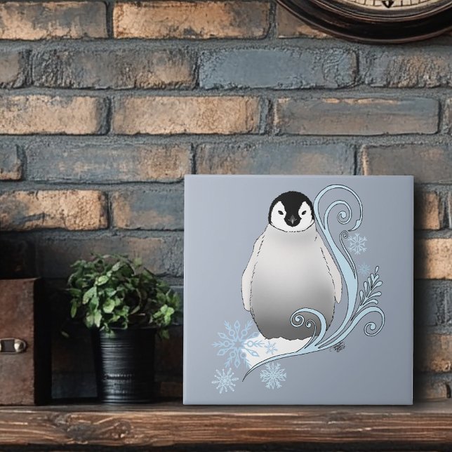 Penguin Art Nouveau Schneeflocken Fliese (Von Creator hochgeladen)