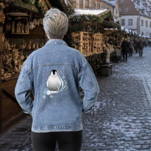 Penguin Art Nouveau Schneeflocken Jeansjacke