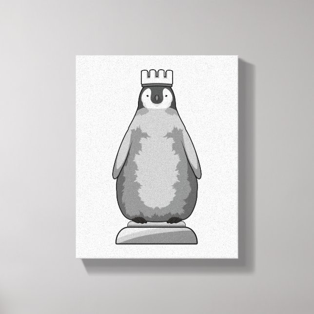 Penguin as Chess piece King Leinwanddruck (Vorderseite)