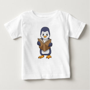 Penguin as Nerd with Book Baby T-shirt