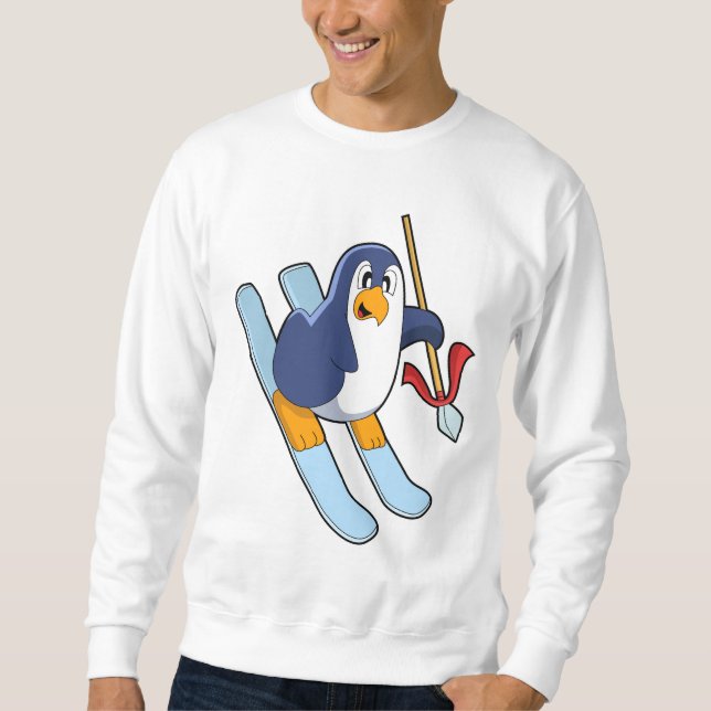 Penguin as Skier with Ski Sweatshirt (Vorderseite)