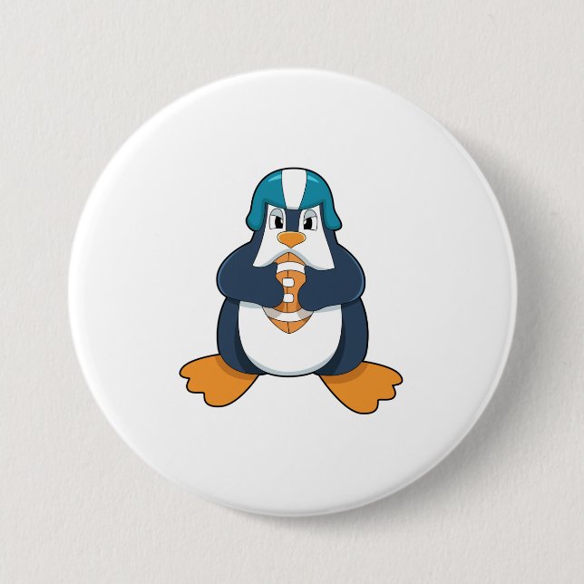 Penguin at Football Sports Button (Vorderseite)
