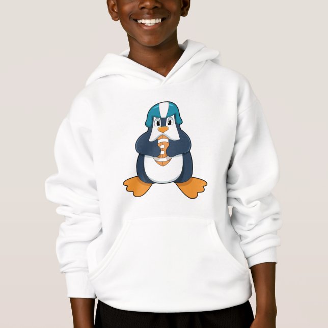 Penguin at Football Sports Hoodie (Vorderseite)