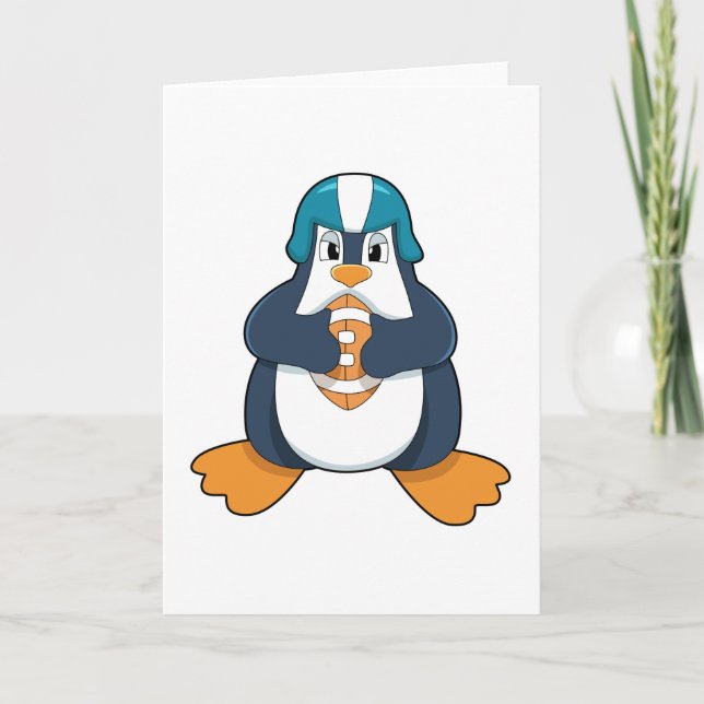 Penguin at Football Sports Karte (Vorderseite)