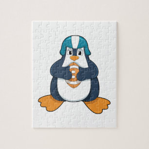 Penguin at Football Sports Puzzle