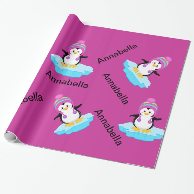 Penguin auf personalisiertem Verpackungspapier des Geschenkpapier (Ungerollt)