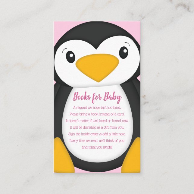 Penguin Baby Shower Books für Babys Begleitkarte (Vorderseite)