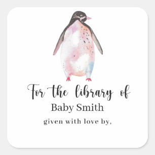 Penguin - Babyduschbibliothek Quadratischer Aufkleber
