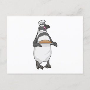Penguin Baker Brot Postkarte