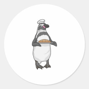 Penguin Baker Brot Runder Aufkleber