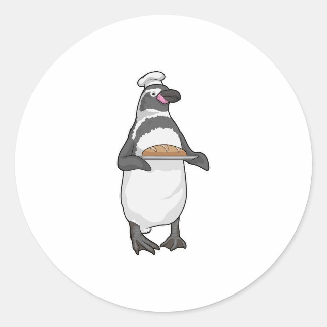 Penguin Baker Brot Runder Aufkleber (Vorderseite)