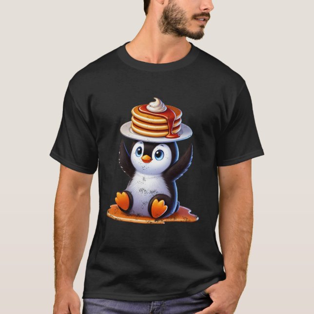 Penguin Balancing Pancakes T-Shirt (Vorderseite)