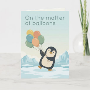 Penguin-Ballon-Geburtstag Trockener humorvoller Karte