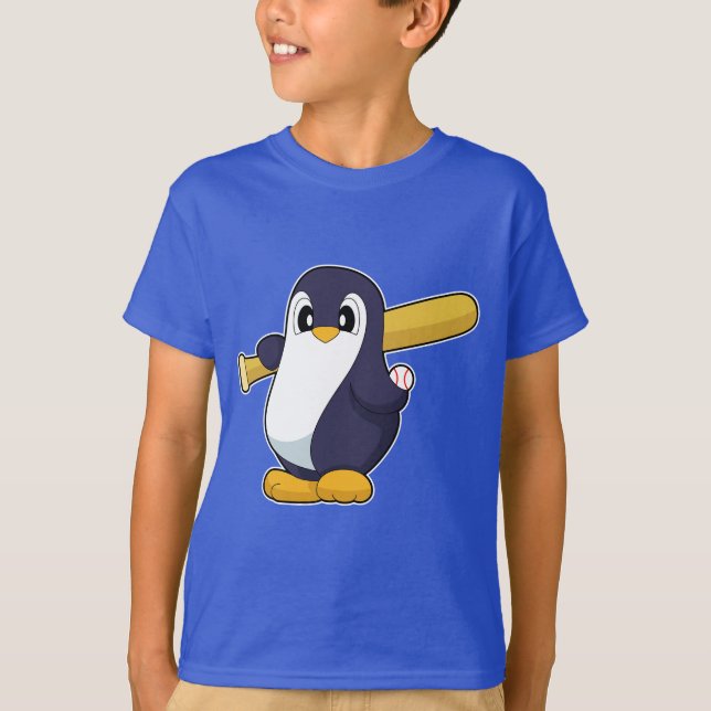 Penguin Baseball Baseballschläger T-Shirt (Vorderseite)