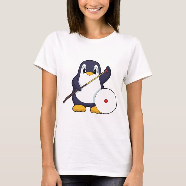Penguin Billiard Queue T-Shirt (Vorderseite)