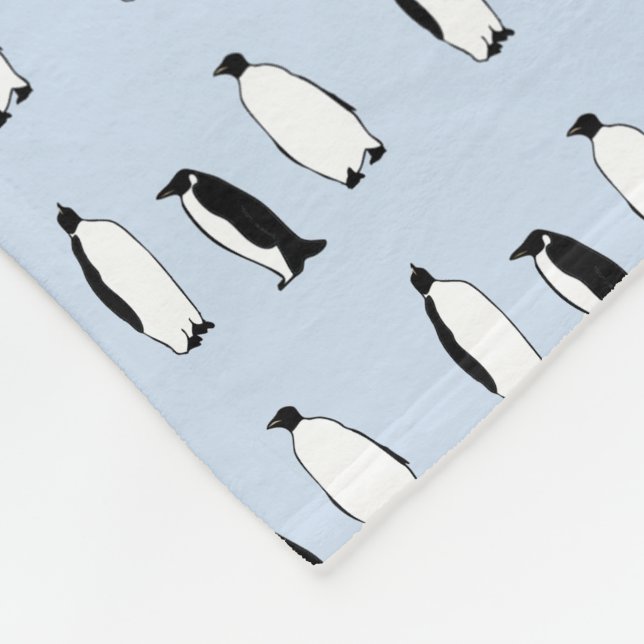 Penguin Bird Blue Arctic Animal Polar Winter Fleecedecke (Ecke)