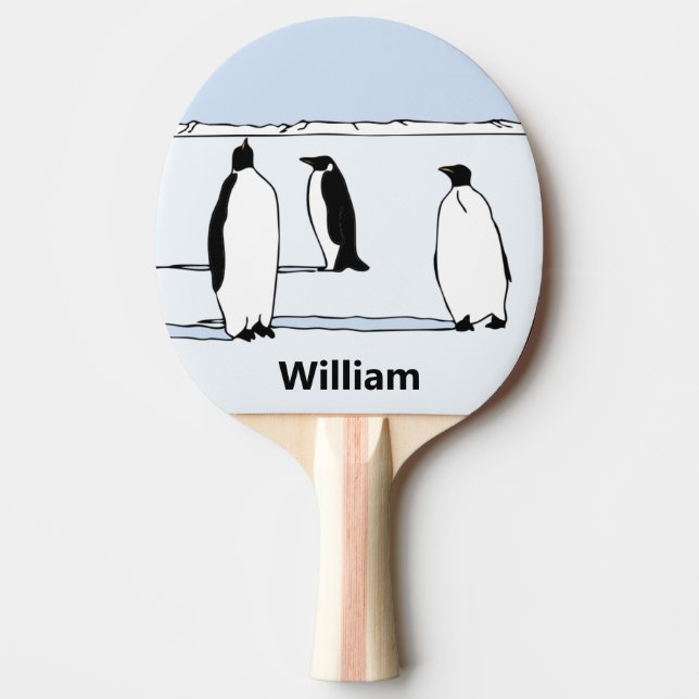 Penguin Bird Cool Personalisiertes blaues Tischten Tischtennis Schläger (Vorderseite)