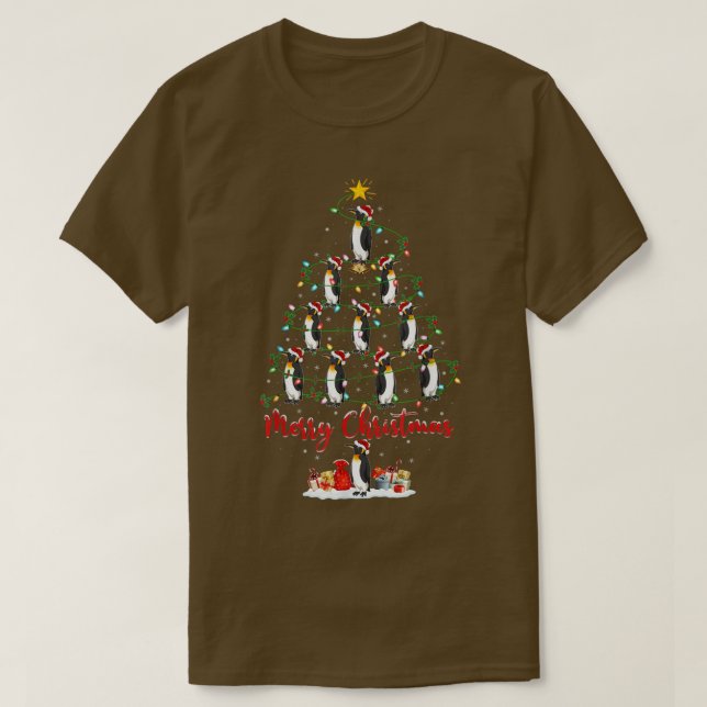 Penguin Bird Lover Matching Santa Penguin Christma T-Shirt (Design vorne)