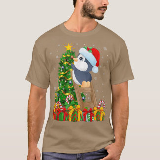 Penguin Bird Lover Xmas Lights Pinguin Weihnachten T-Shirt
