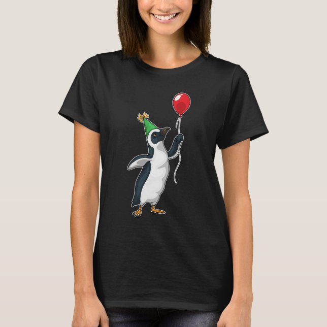 Penguin Birthday Balloon T-Shirt (Vorderseite)