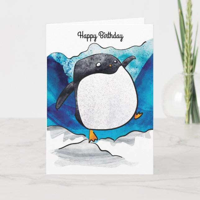 Penguin Birthday Card Karte (Vorderseite)