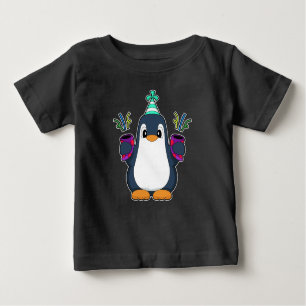 Penguin Birthday Confetti Baby T-shirt