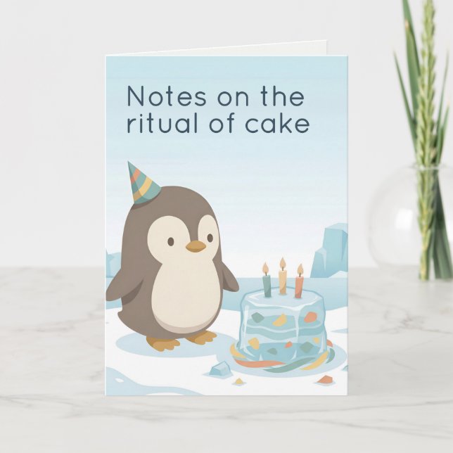 Penguin Birthday | Dry Humour Custom Birthday Karte (Vorderseite)