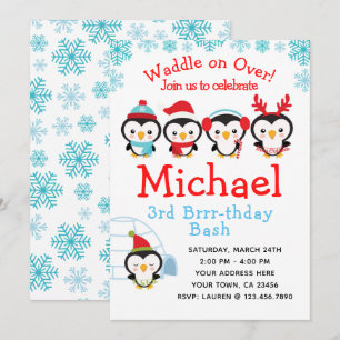 Penguin Birthday Einladung