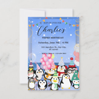 Penguin Birthday Einladung für Kind