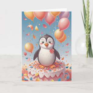 Penguin Birthday Party Karte
