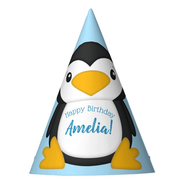 Penguin Birthday Party Partyhütchen (Vorderseite)