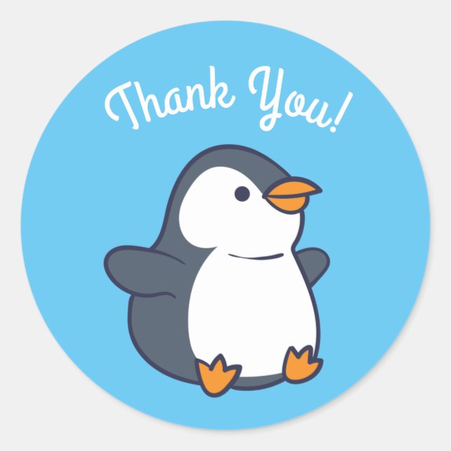 Penguin Birthday Party Runder Aufkleber (Vorderseite)