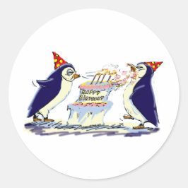 PeNgUiN BiRtHdAy Runder Aufkleber