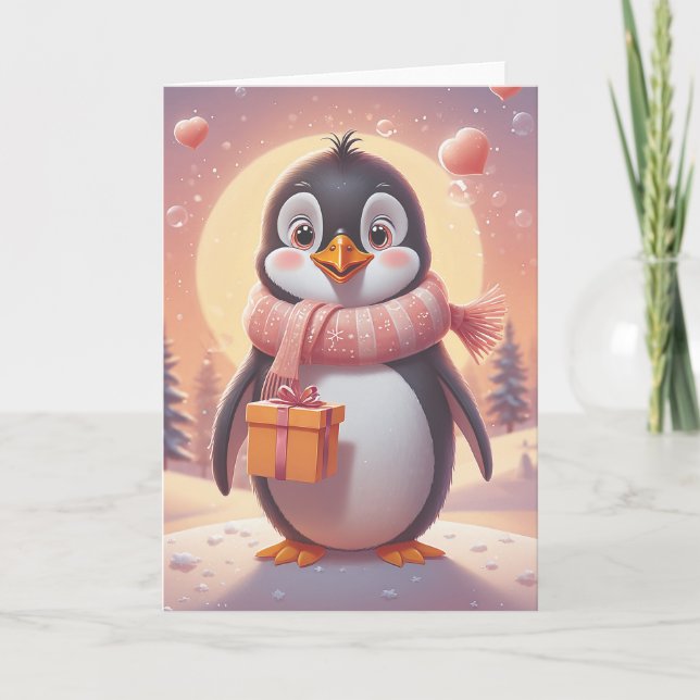 Penguin Birthday Serenade Karte (Vorderseite)
