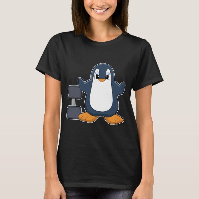 Penguin Bodybuilding Dumbell T-Shirt (Vorderseite)