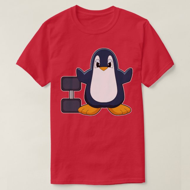 Penguin Bodybuilding Dumbell T-Shirt (Design vorne)