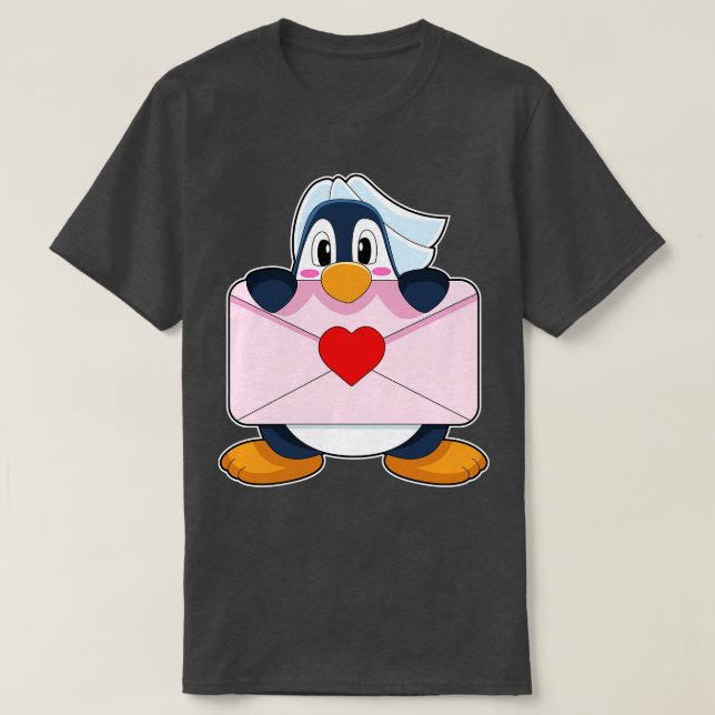 Penguin Bride Letter Wedding T-Shirt (Design vorne)
