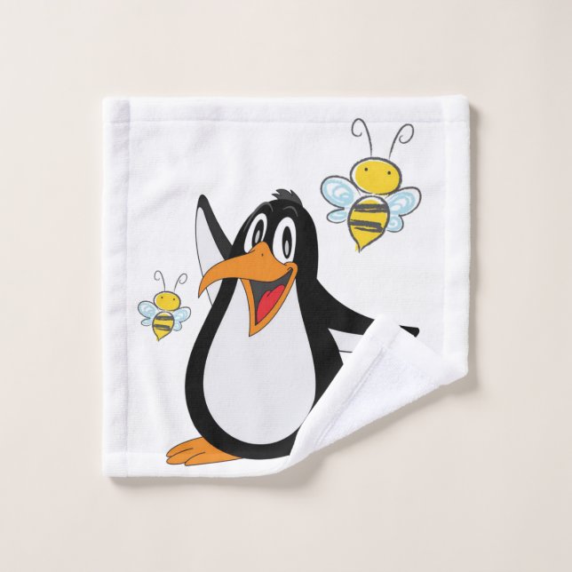 Penguin Bumblebee Badezimmer Handtuchhandtuch Sets (Waschlappen)