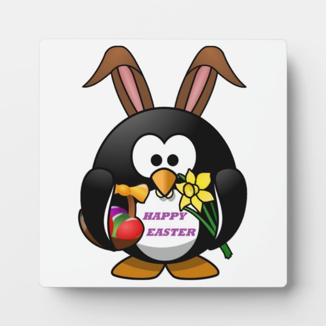 PENGUIN BUNNY "HAPPY EASTER" FOTOPLATTE (Vorderseite)