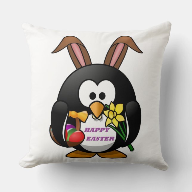 PENGUIN BUNNY "HAPPY EASTER" KISSEN (Vorderseite)
