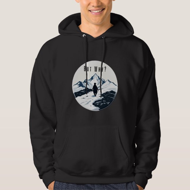 Penguin But Why? – Existential Meme Badge Hoodie (Vorderseite)